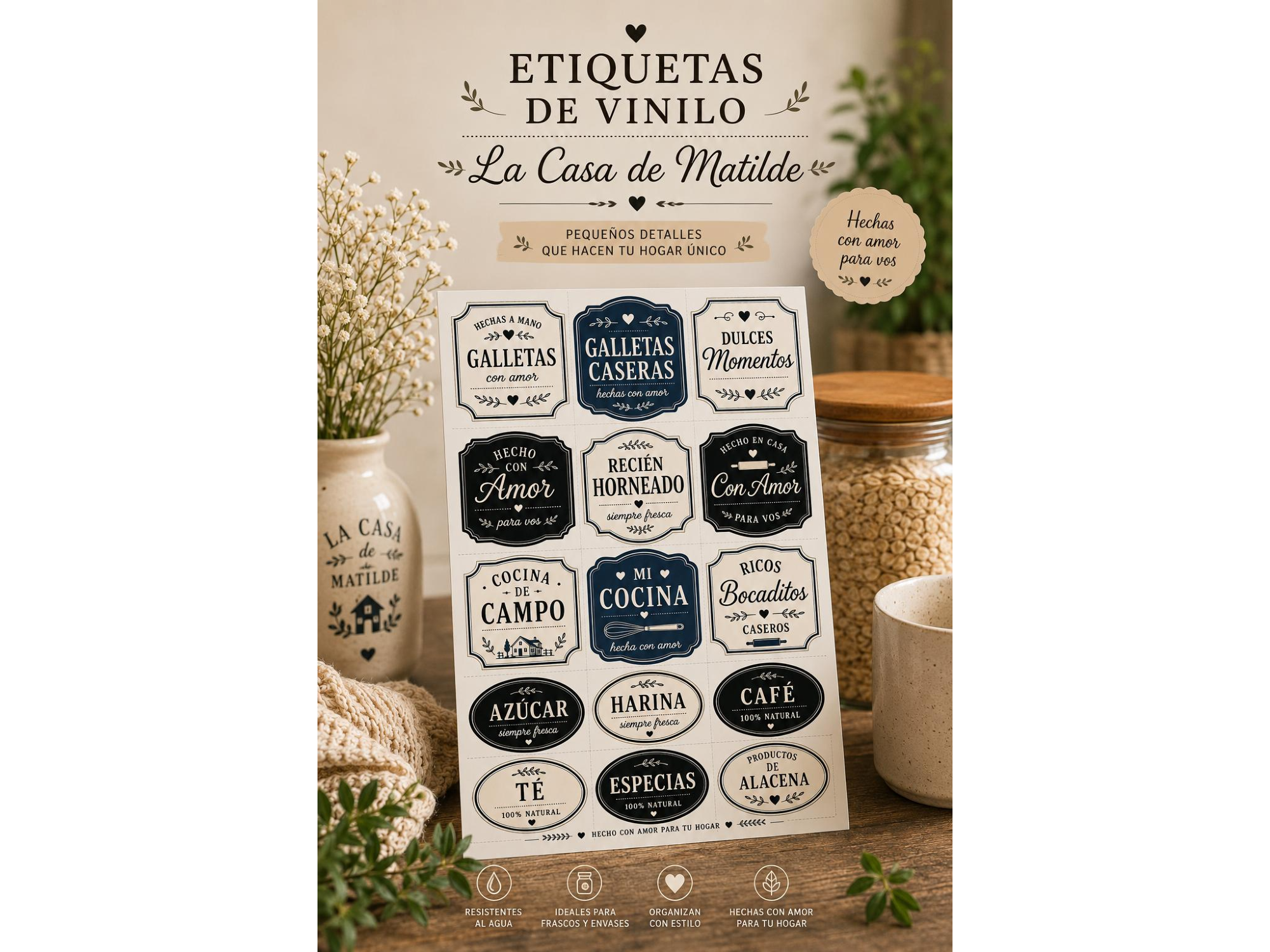 ETIQUETAS VINILO EN CASTELLANO! EXTRA LARGE!!! 15 etiquetas contiene la plancha!