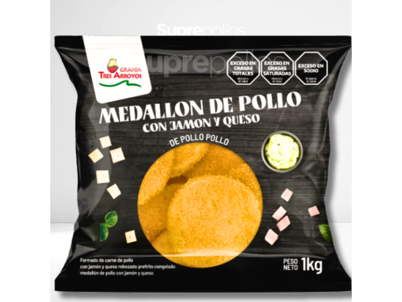 MEDALLONES DE POLLO CON JAMÓN y QUESO