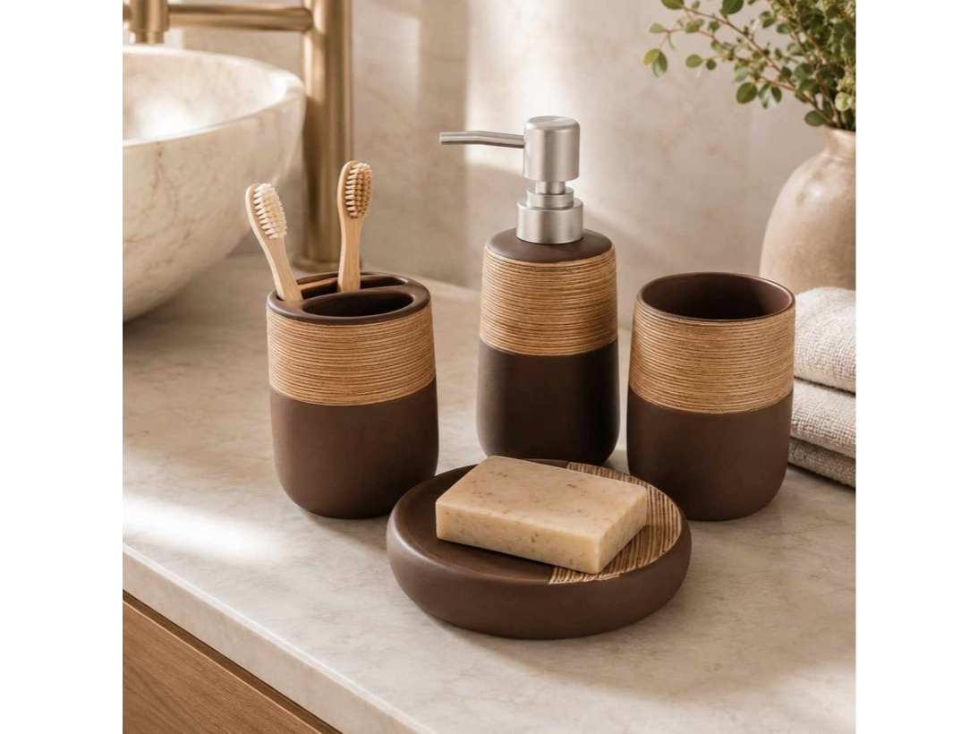 SET DE BAÑO CERÁMICO X4
