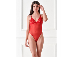 Body De Tul Y Encaje Rojo