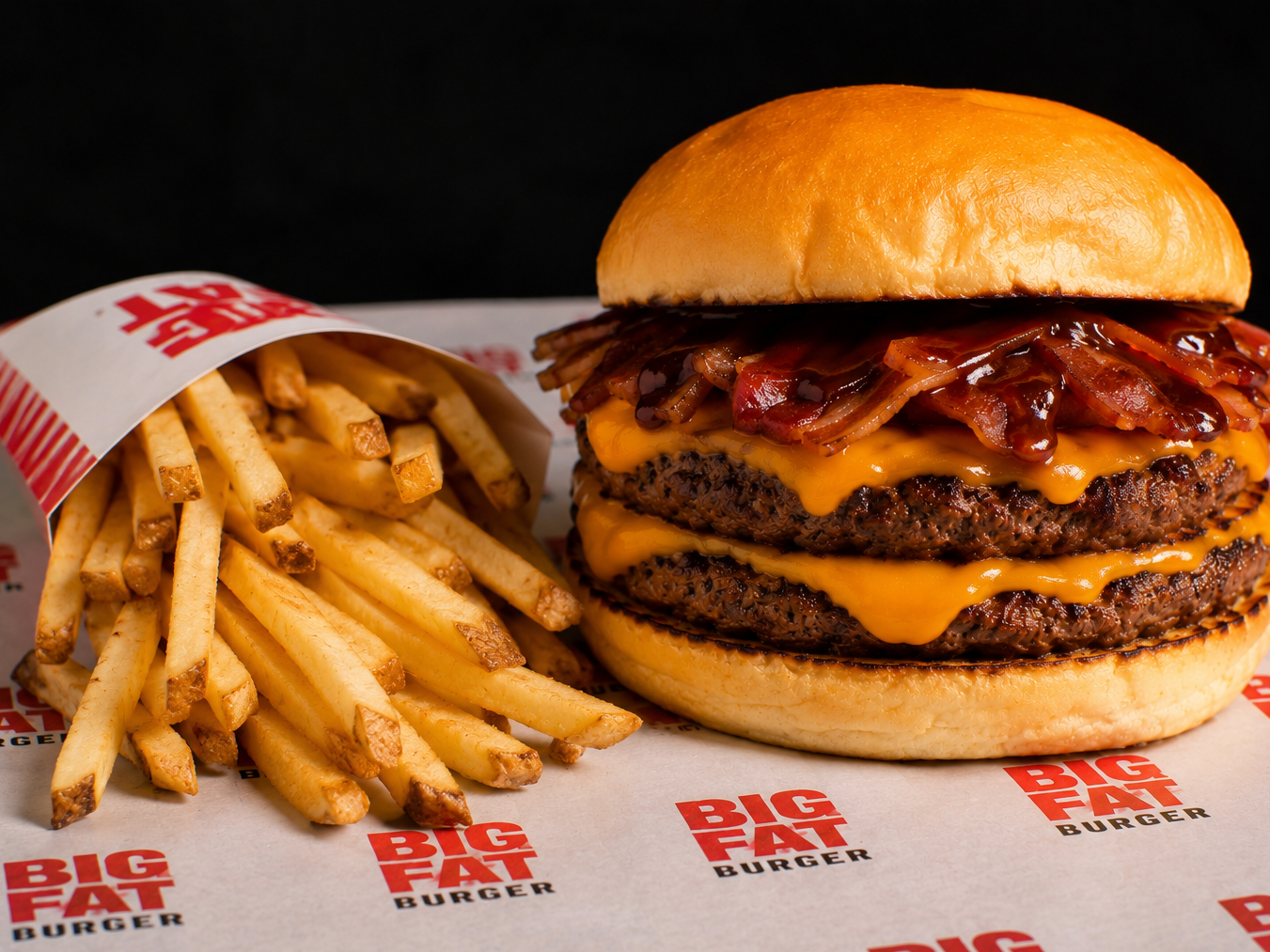 Big bacon + papas fritas