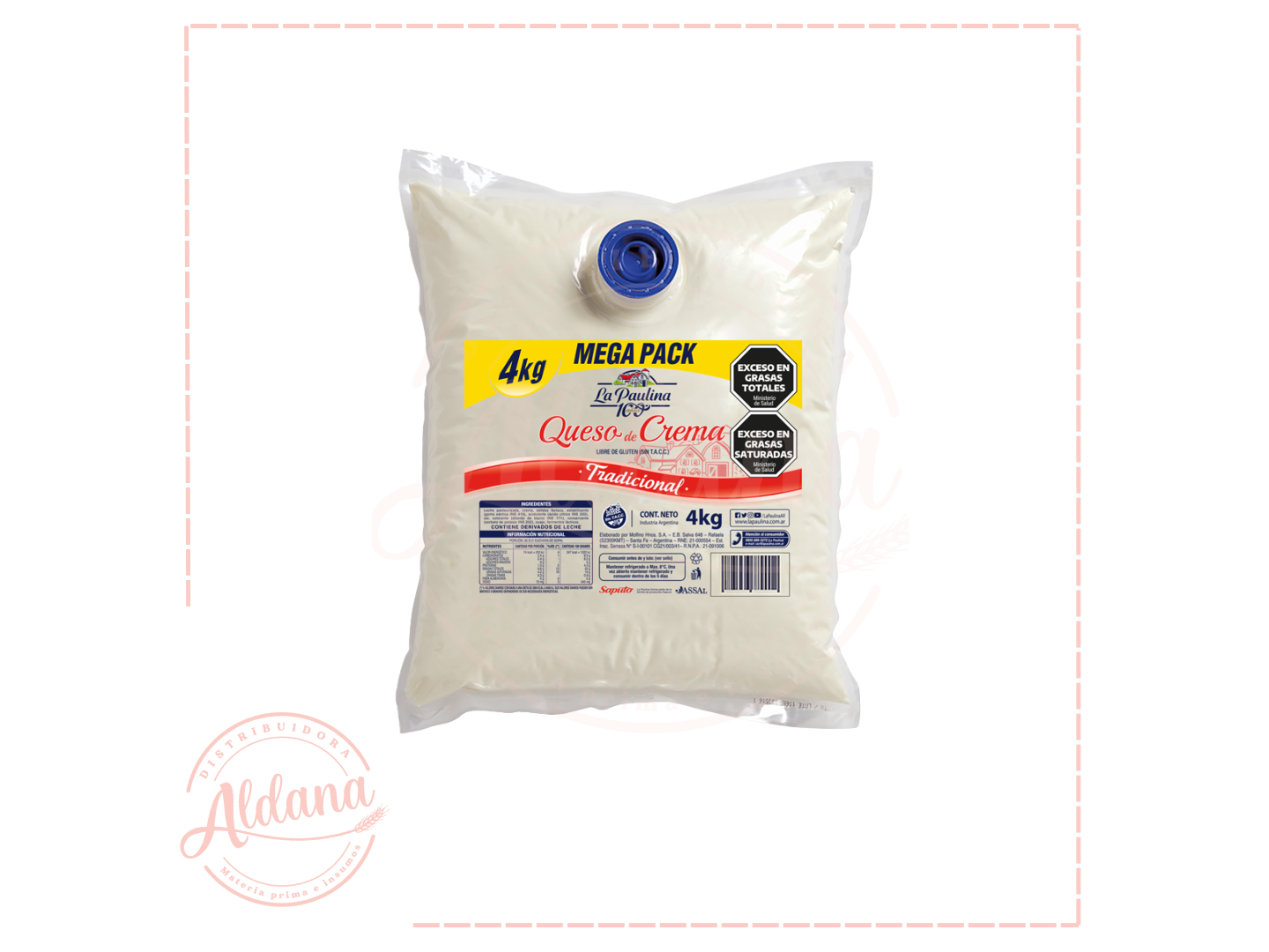 Queso crema La Paulina 4 Kg