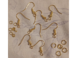 Ganchos anzuelos para aros. Dorados.