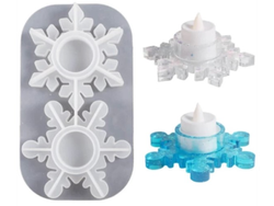 Molde porta velas copos de nieve