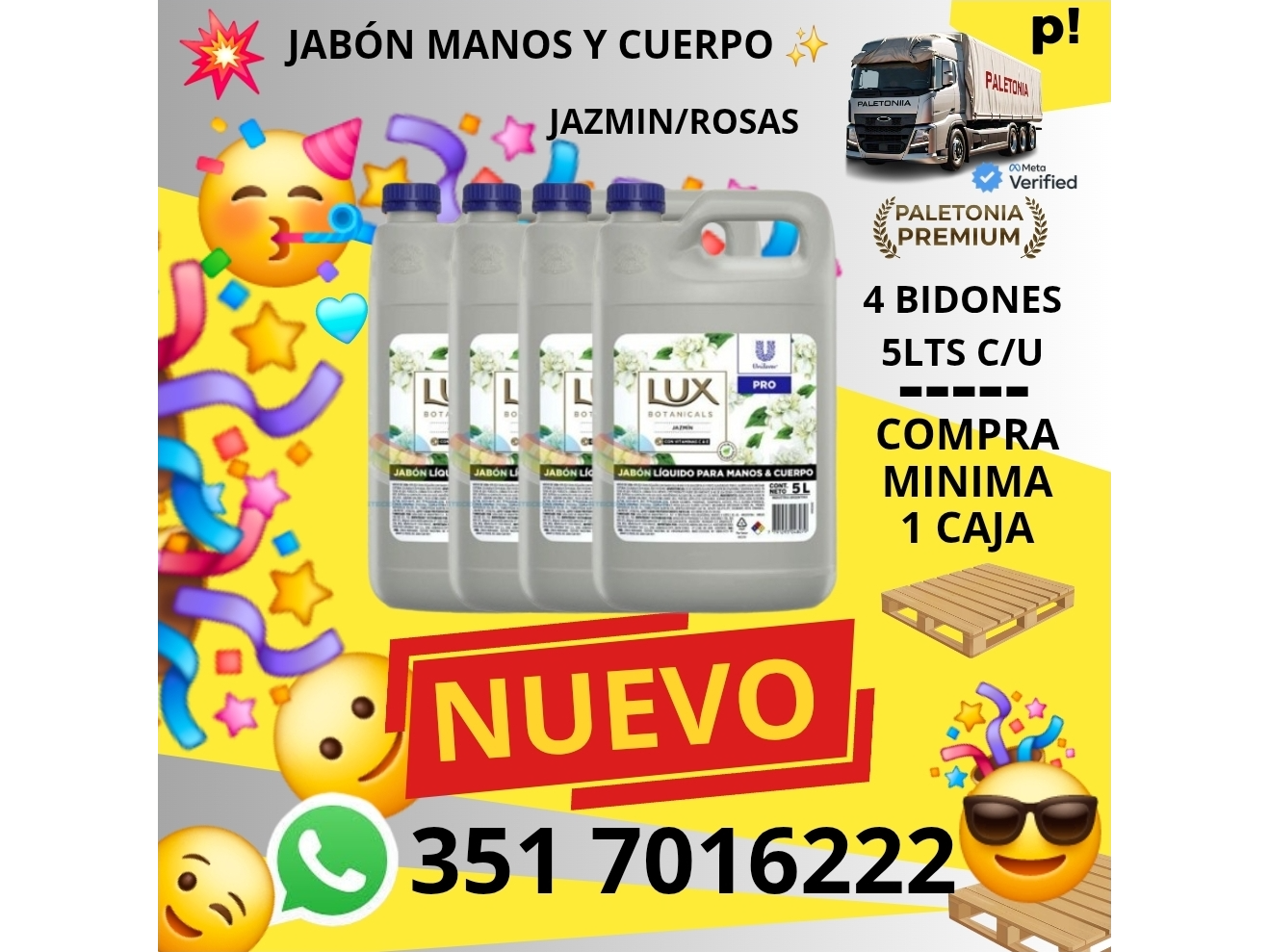 LUX JABON LIQ MANOS Y CUERPO JAZMIN/ROSAS X5L