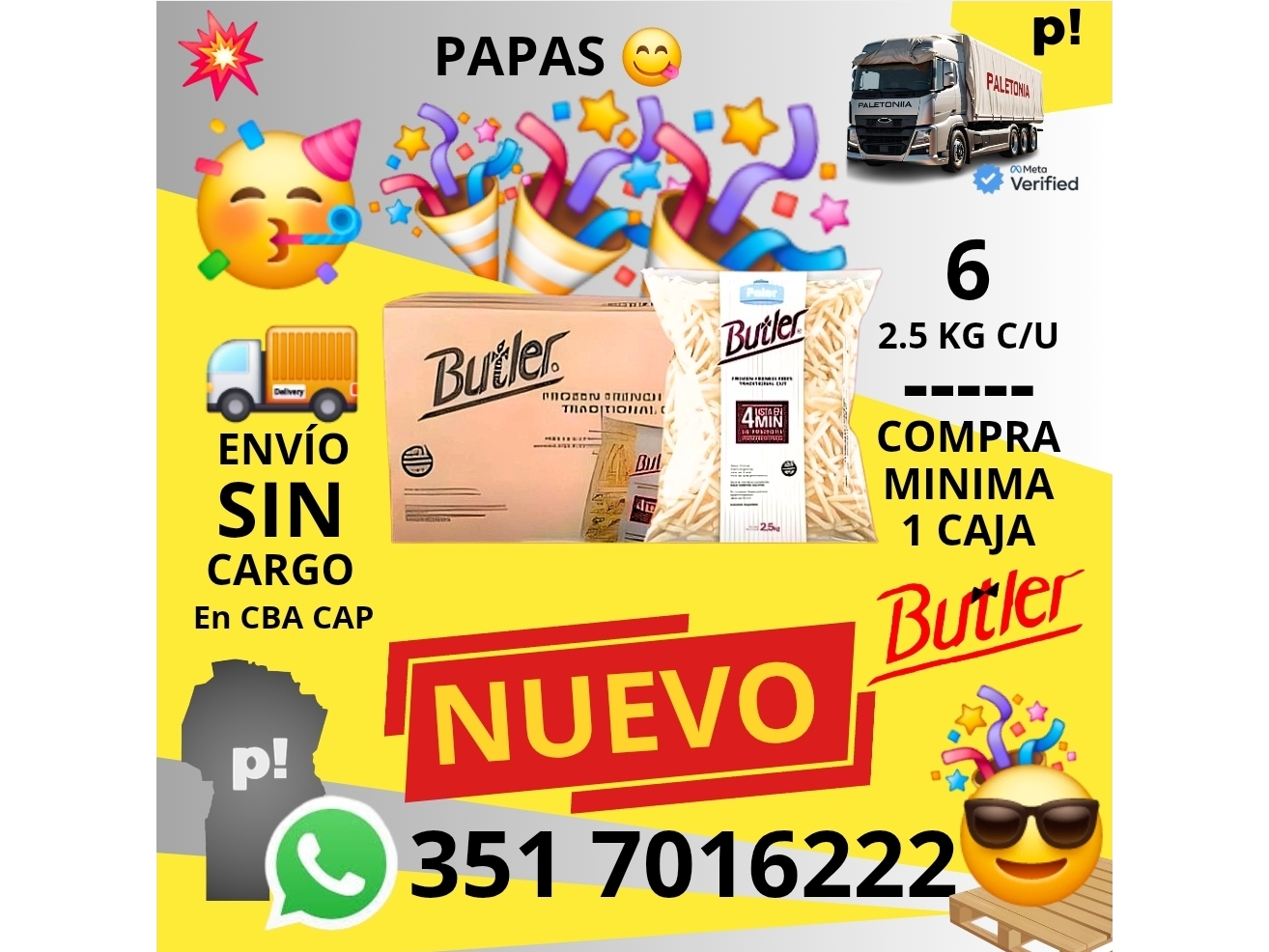 PAPAS BUTLER 9 mm 15 KG. - 6 X 2,5 KG.