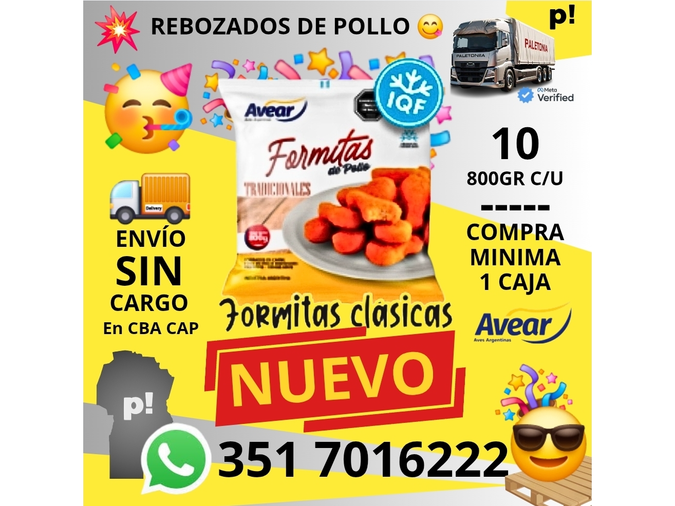 PATITAS DE POLLO (FORMITAS) AVEAR X 8 KG (10 UNID X 800 GRS)