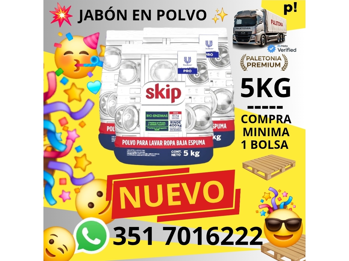 JABON EN POLVO SKIP BAJA ESPUMA X5KG