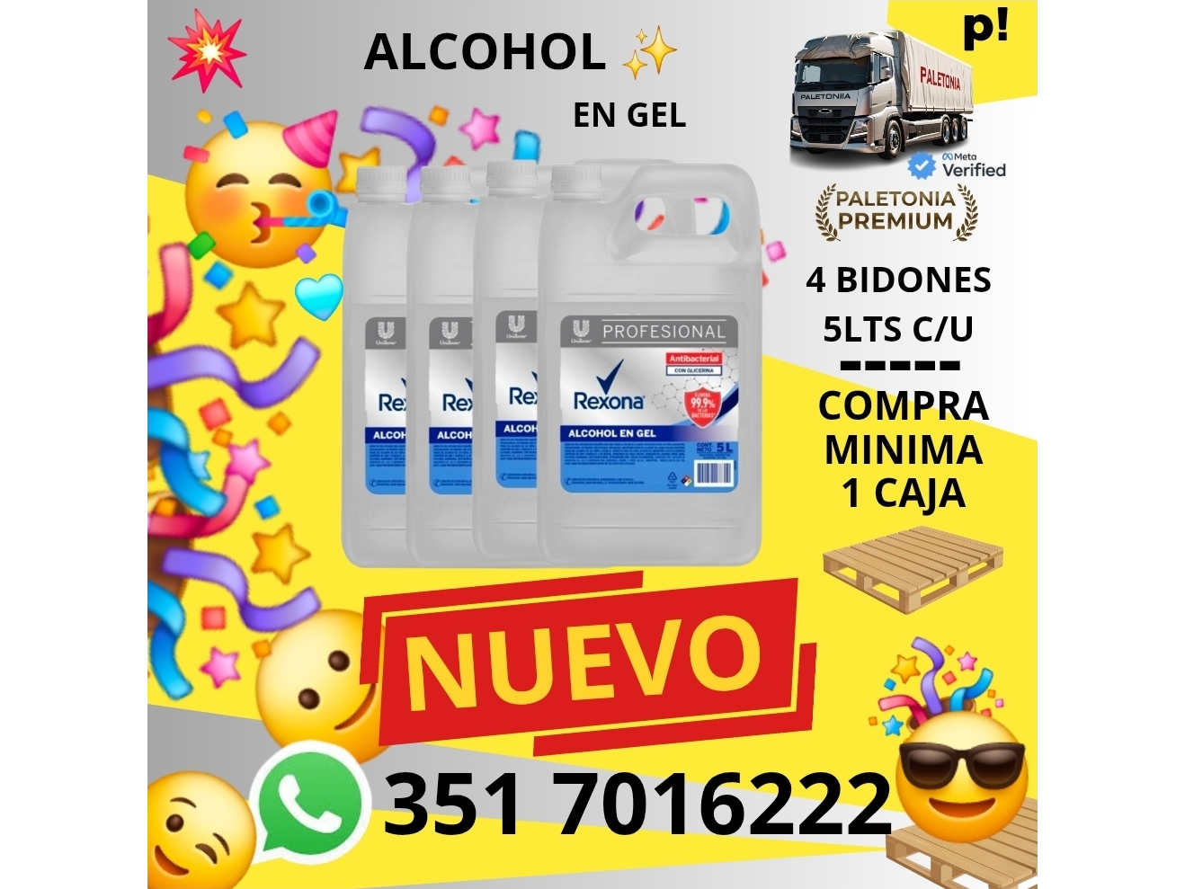 REXONA ALCOHOL EN GEL X5L