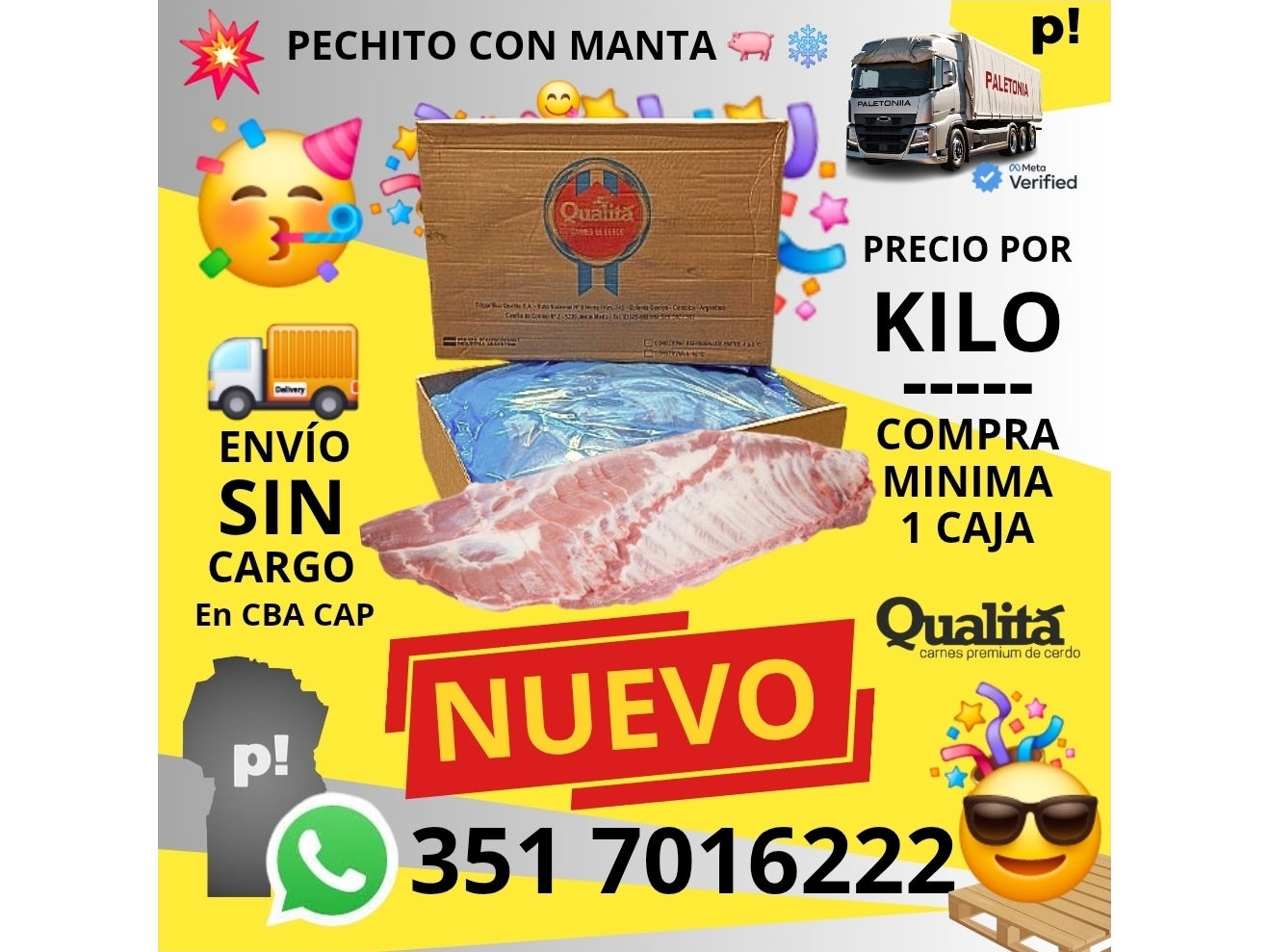 PECHITO CON MANTA CONGELADO X 20 K APROX