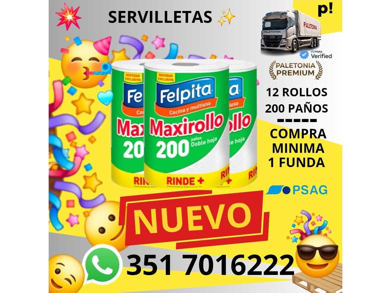 FELPITA MAXIROLLO 12ROLLOS X200 INDIVIDUALES