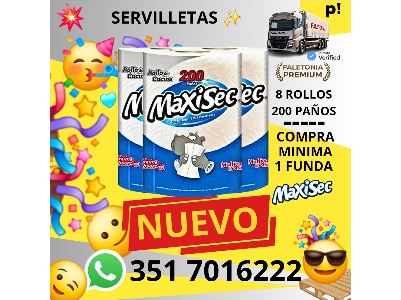 ROLLO MAXISEC 8 ROLLOS X200 INDIVIDUALES
