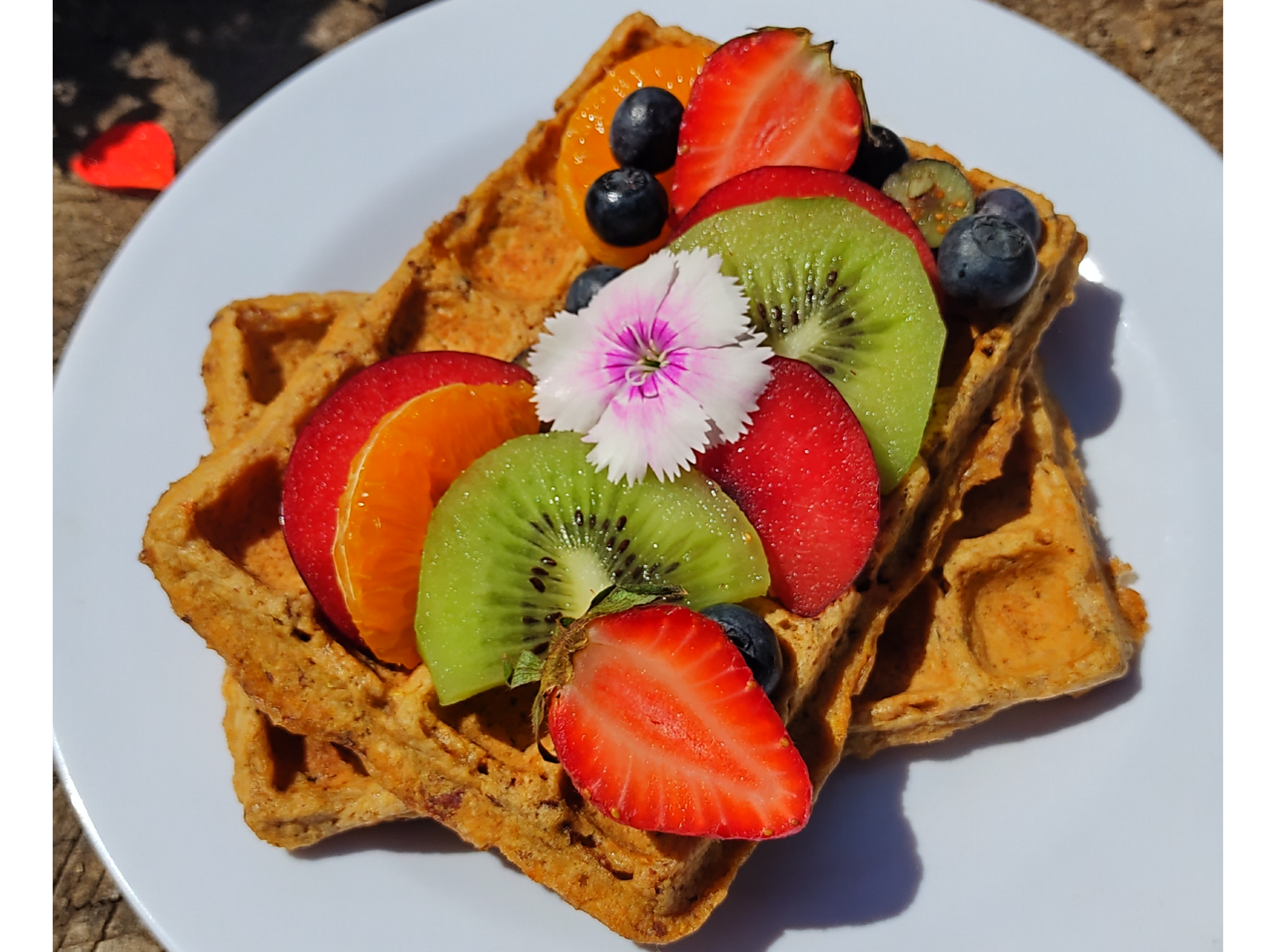 Waffles de frutilla y naranja