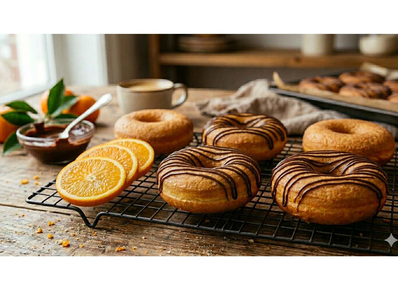 Donas de naranja y chocolate
