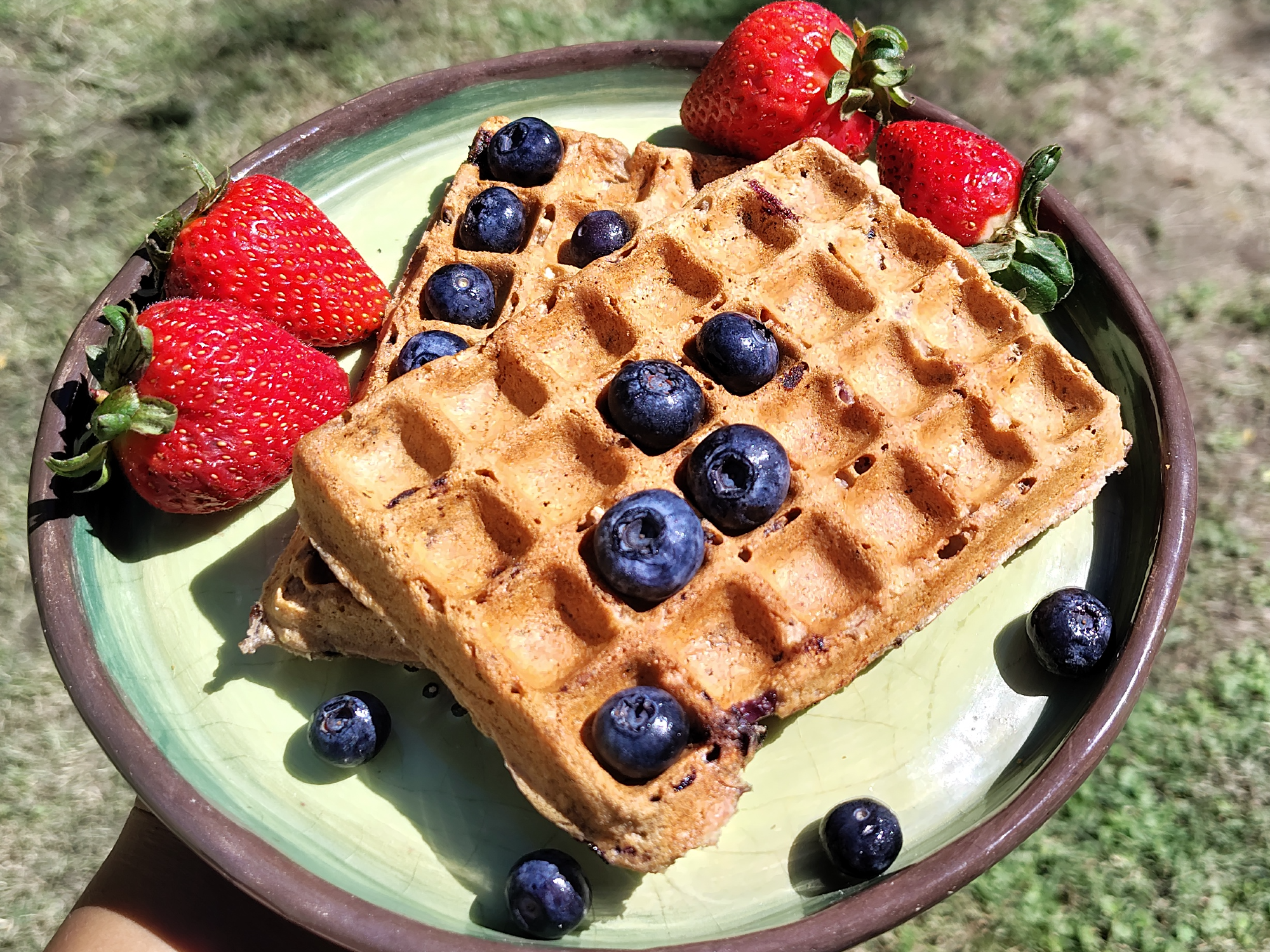 Waffles banana y arándanos  🍌🫐