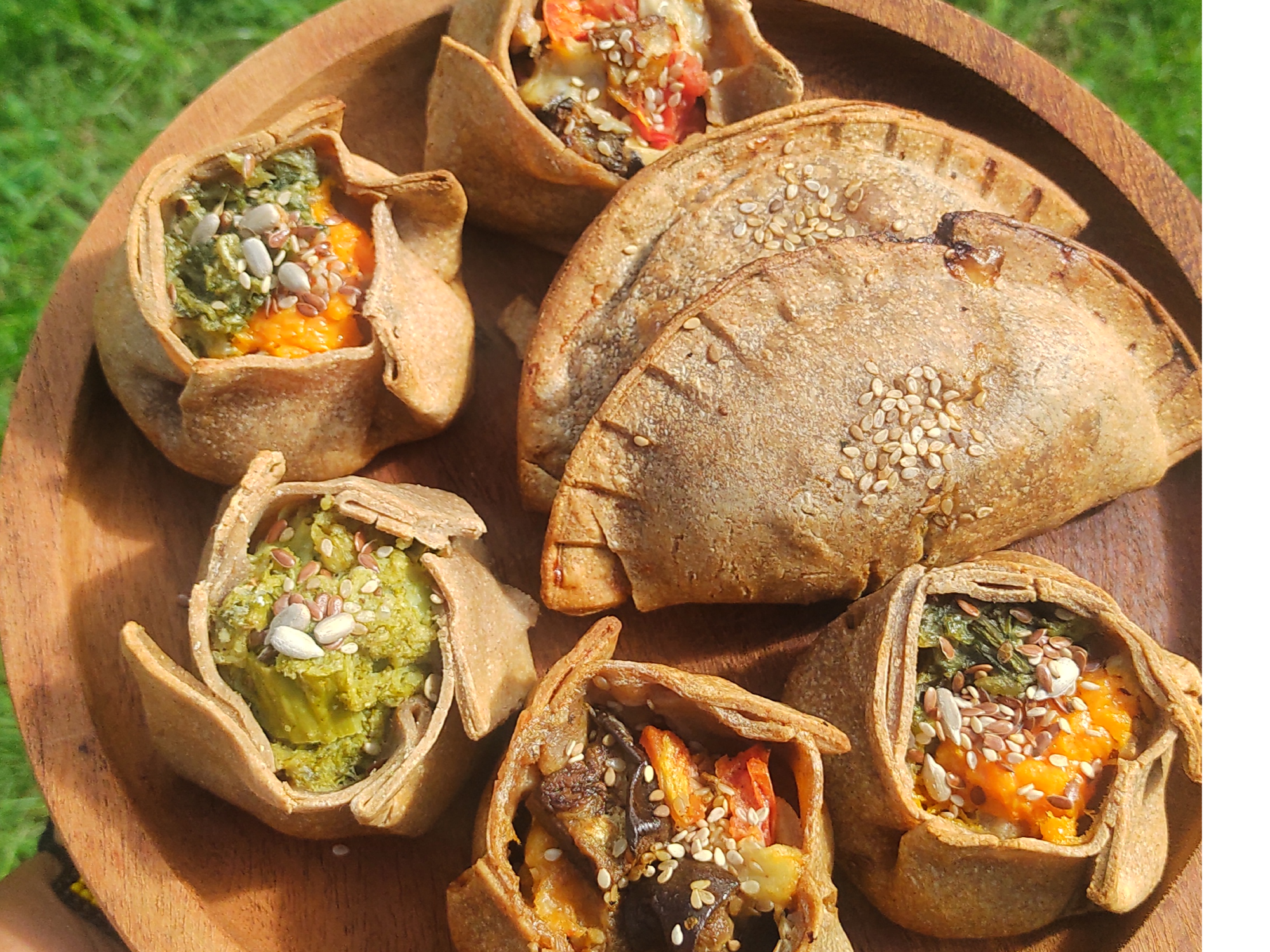 Canastitas de champiñones, verdeo y salsa blanca