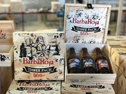 ESTUCHE MADERA CERVEZA BARBA ROJA 3 BOTELLAS X 500ML