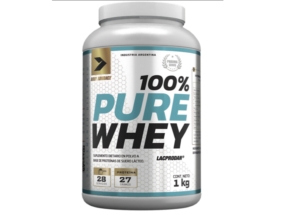 100% Pure Whey Sin Sabor 1 Kg - BODY ADVANCE