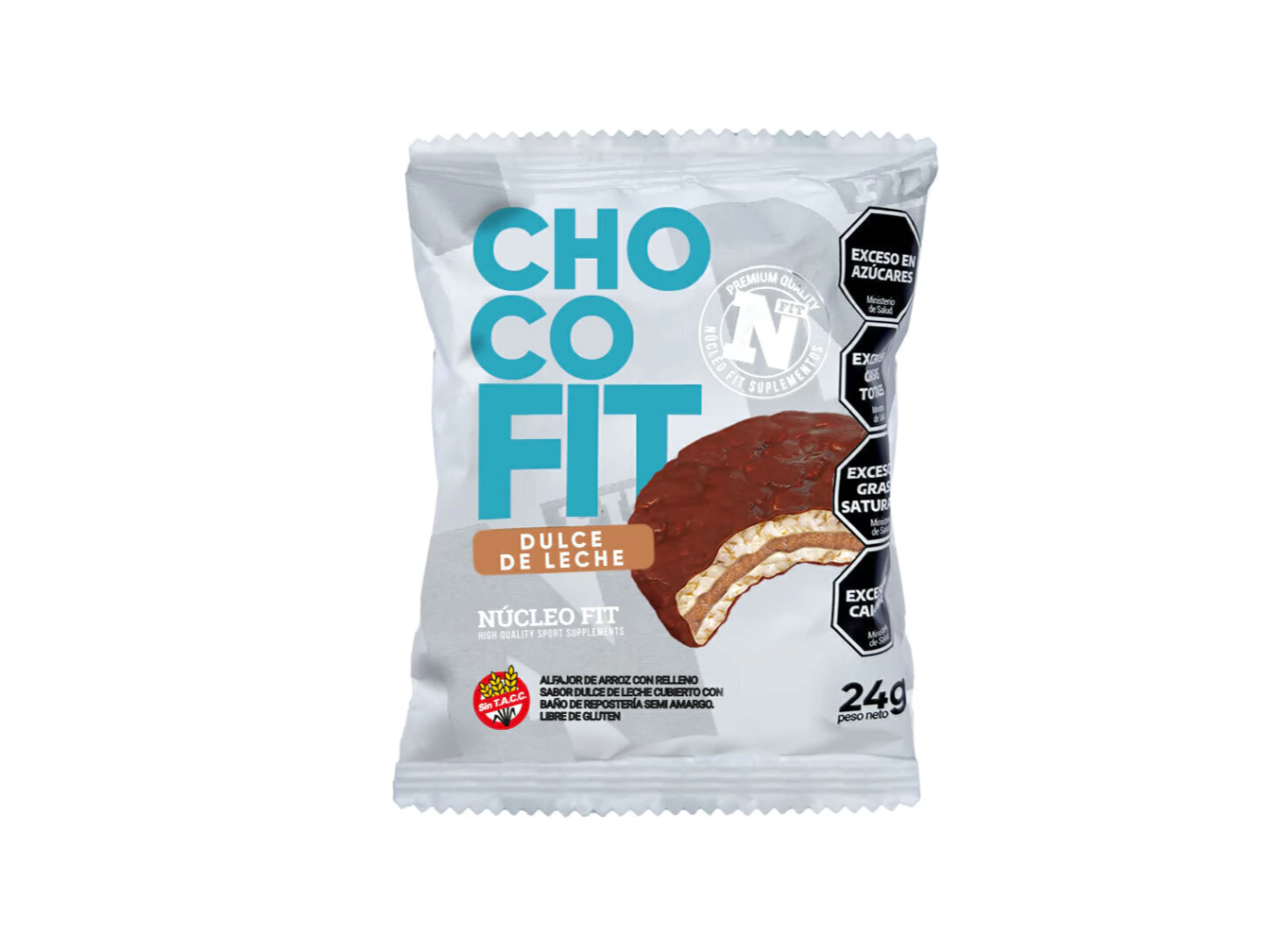 ALFAJOR CHOCO FIT - Bañado en Chocolate sabor dulce de leche