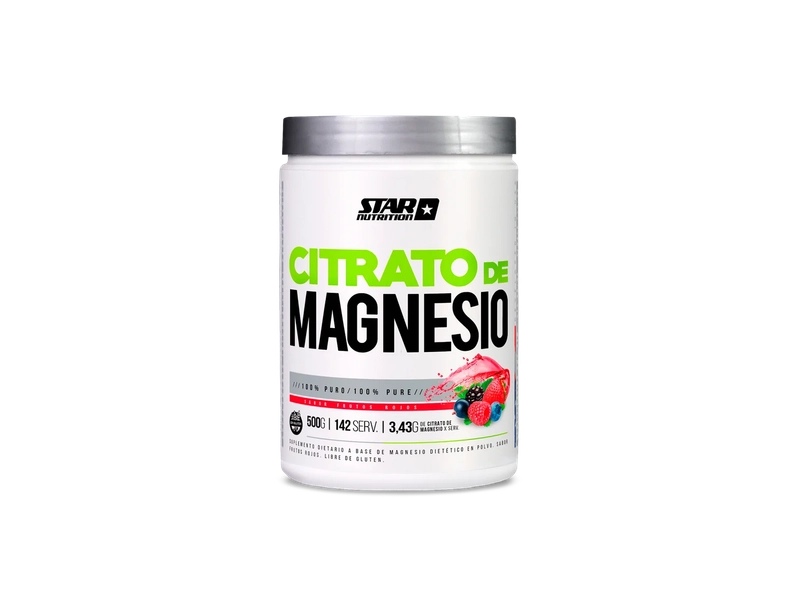Citrato de Magnesio - Polvo 500 Gr STAR NUTRITION FRUTOS ROJOS