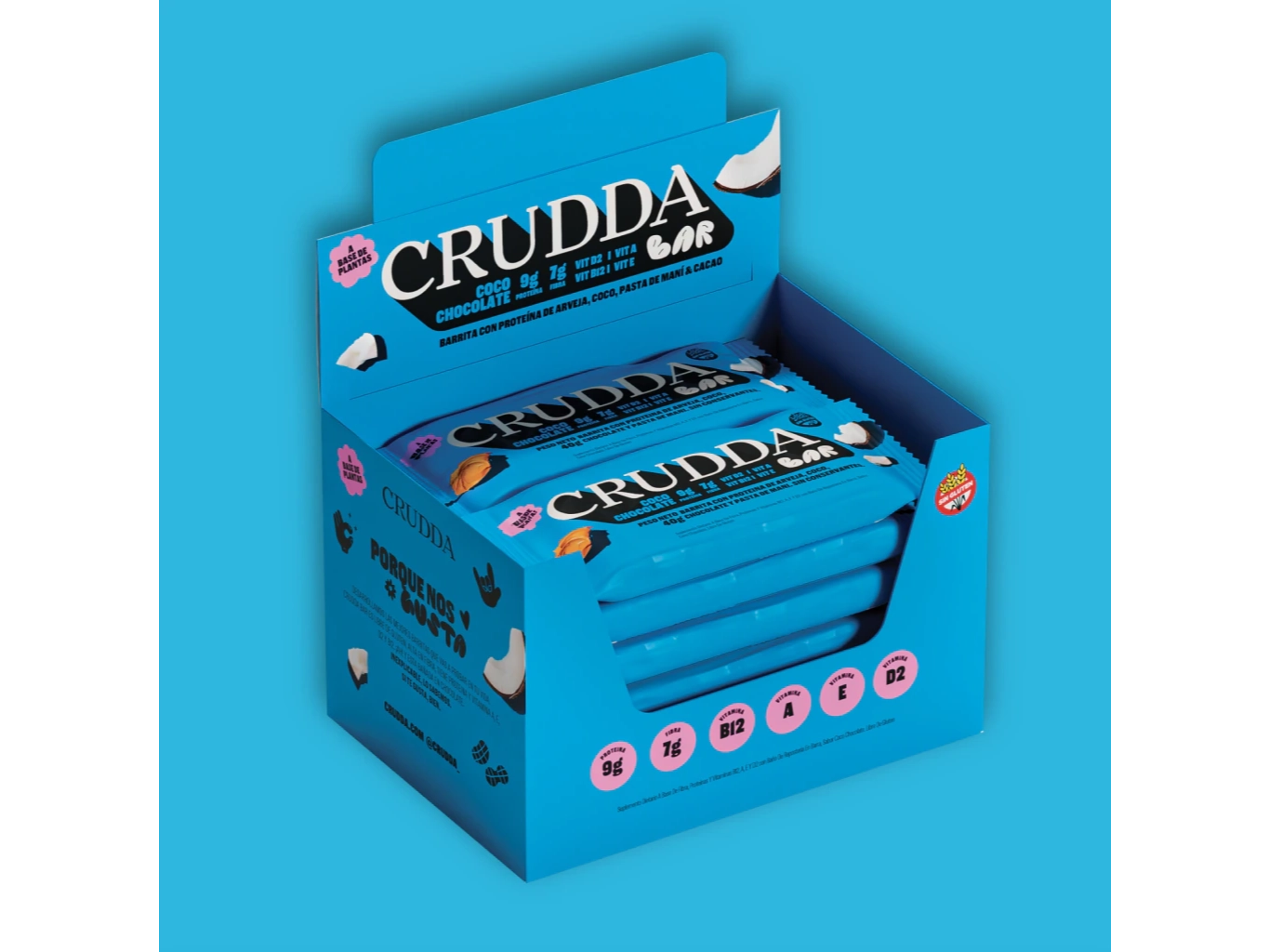 CRUDDA BAR COCO CHOCOLATE - 10 UNIDADES