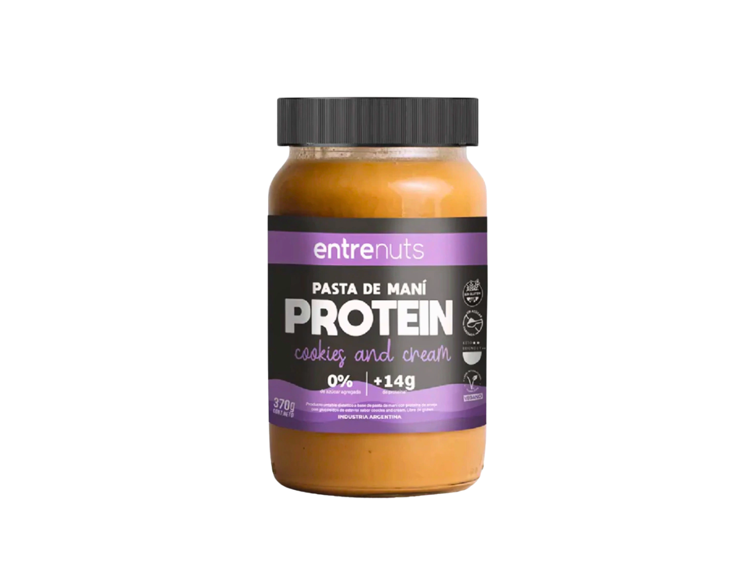 ENTRENUTS Pasta De Maní Entrenuts Protein Sin TACC 370g Alta Proteína cookies and creme