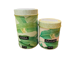 Juego de latas litografiadas Yerbera/Azucarera