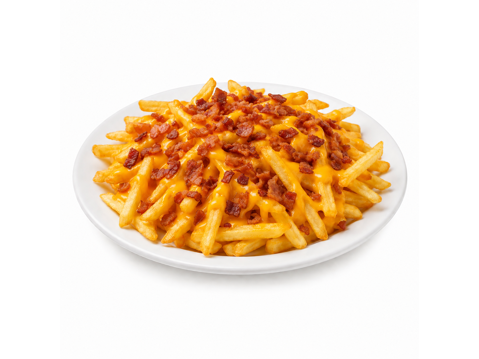 Papas Fritas con Cheddar y Bacon