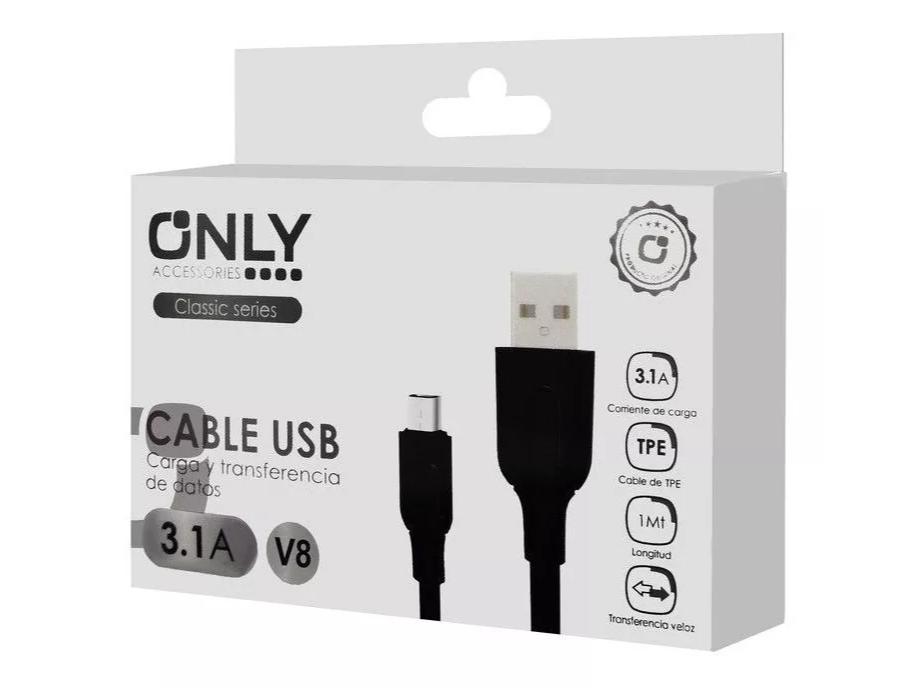 Cable Micro Usb 3.1a Reforzado Grueso Only Carga Rapida