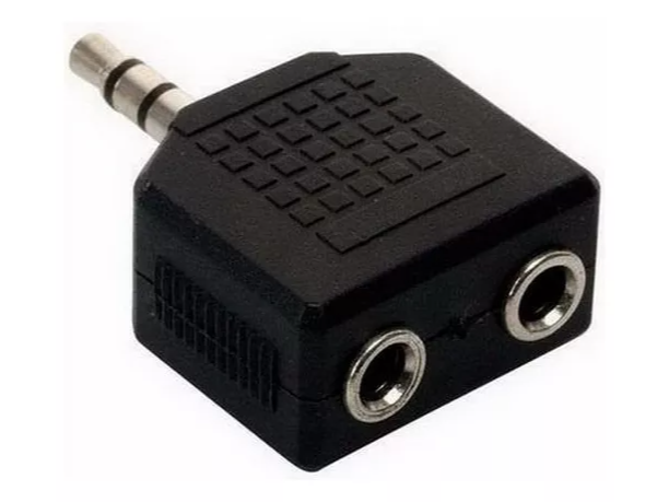 ADAPTADOR AUDIO 3.5 MM MACHO A 2 HEMBRA