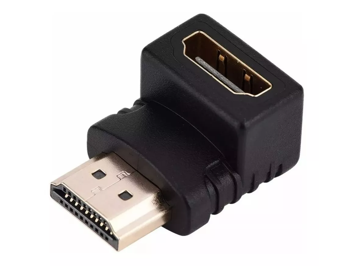 FICHA ADAPTADORA HDMI HEMBRA A MACHO TIPO CODO 90°