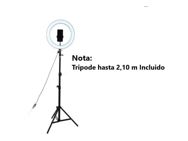 Aro De Luz Led 26 cm  con tripode Portátil 3 tonos de luz