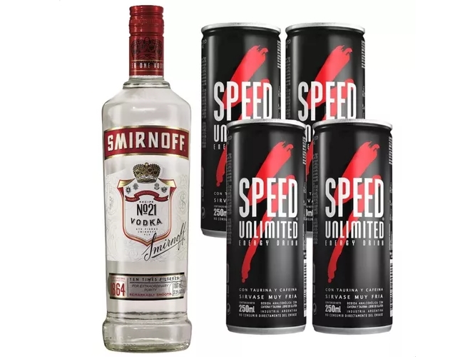 COMBO SMIRNOFF + 4 LATAS DE SPEED x 269 cc.