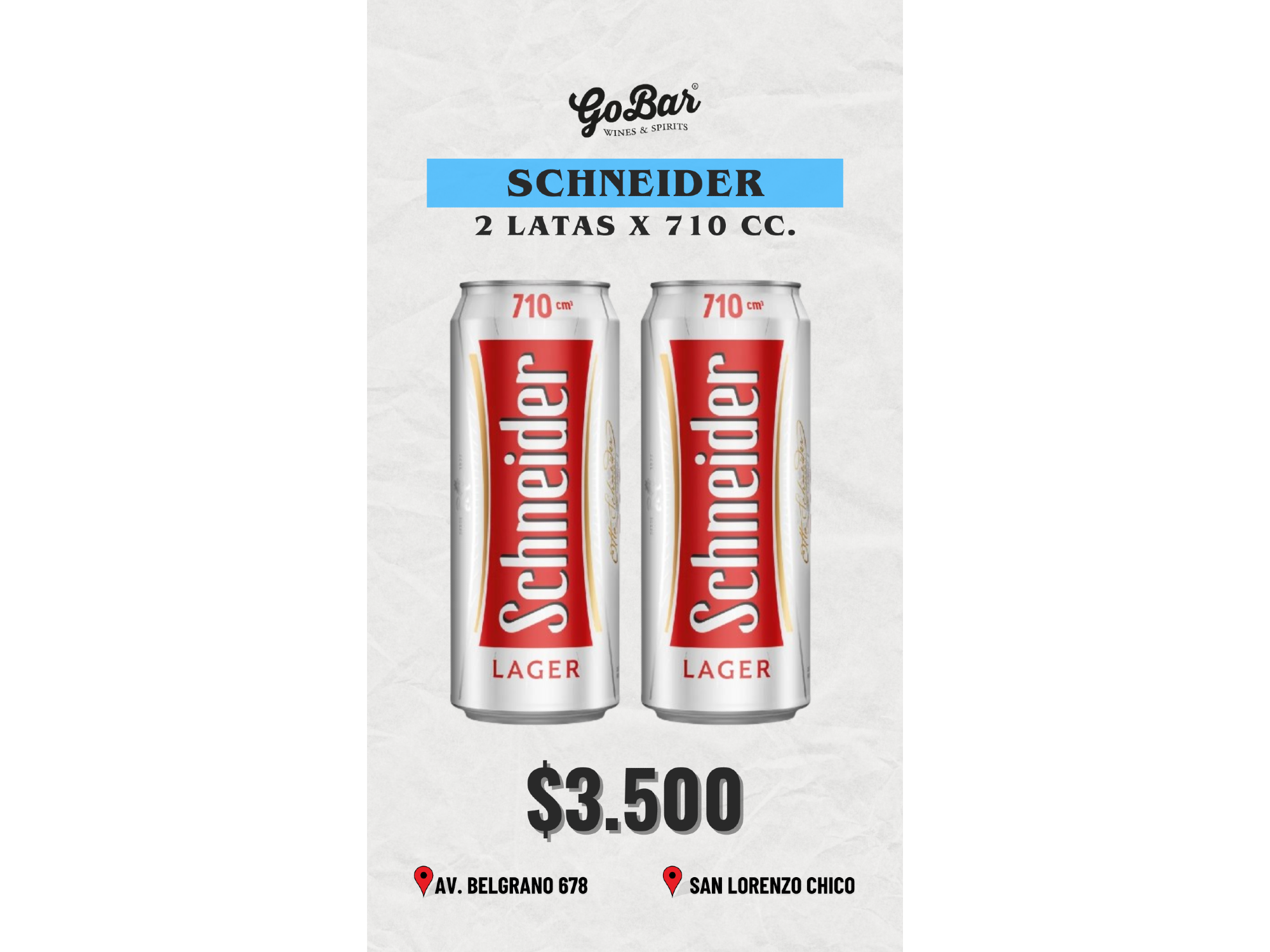 PROMO SCHNEIDER 2 x 710 cc.