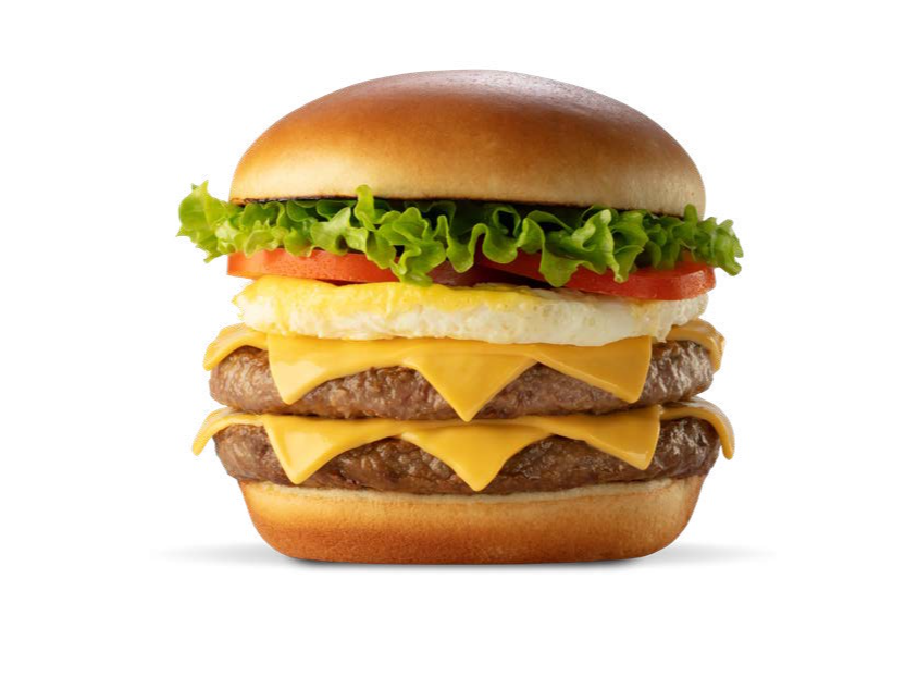 Hamburguesa doble con queso y huevo