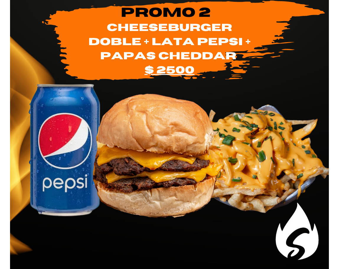 Combo 2    -   1 Cheese Burguer + PapaCheddar+ Lata de pepsi