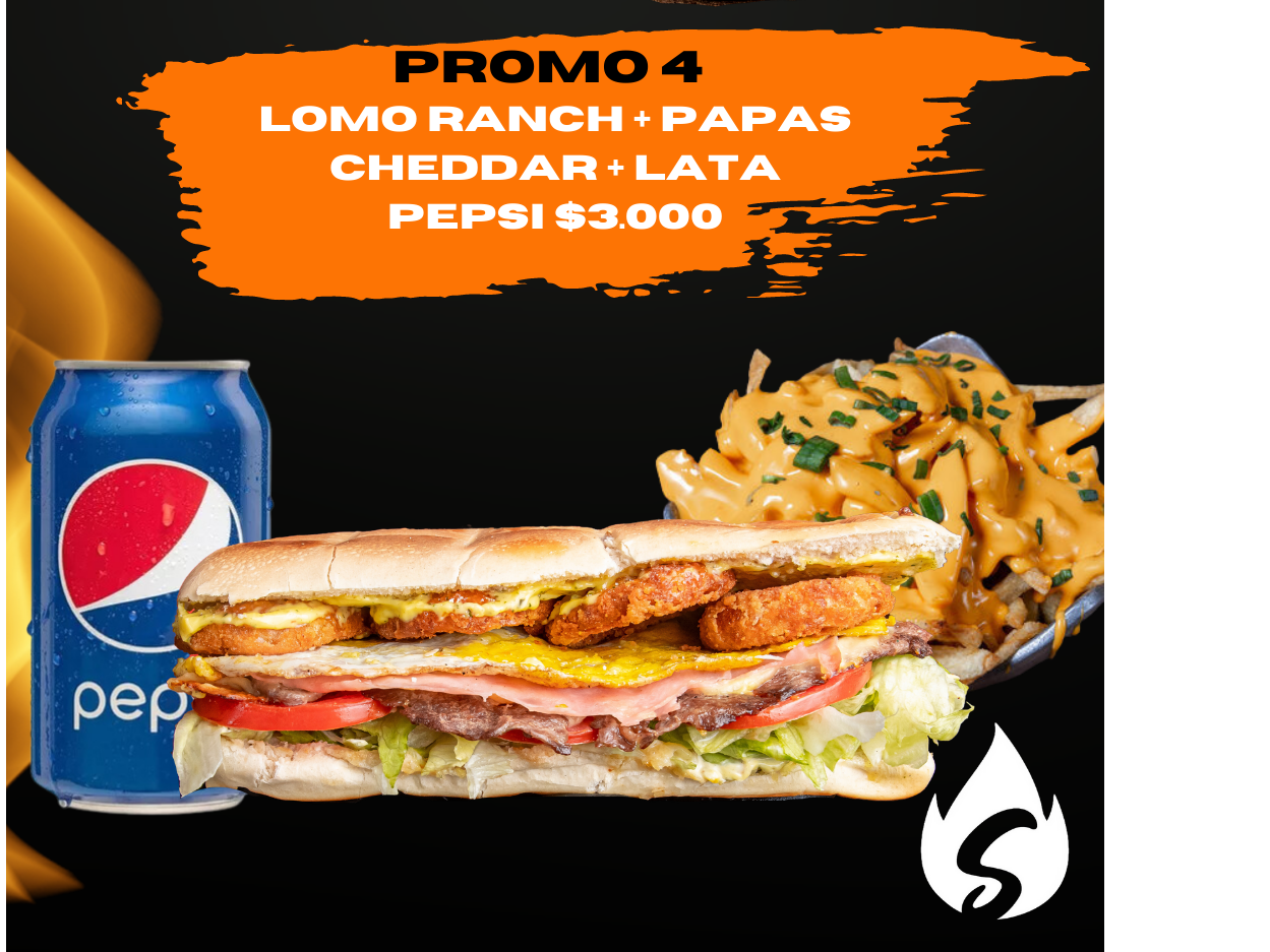 Combo 4    - 1 Lomo Ranch +Papas Cheddar+Lata de Pepsi