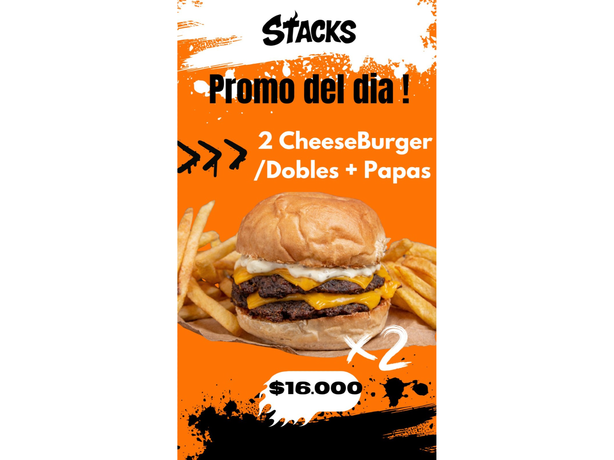 2 CheeseBurguers/Dobles + Papas