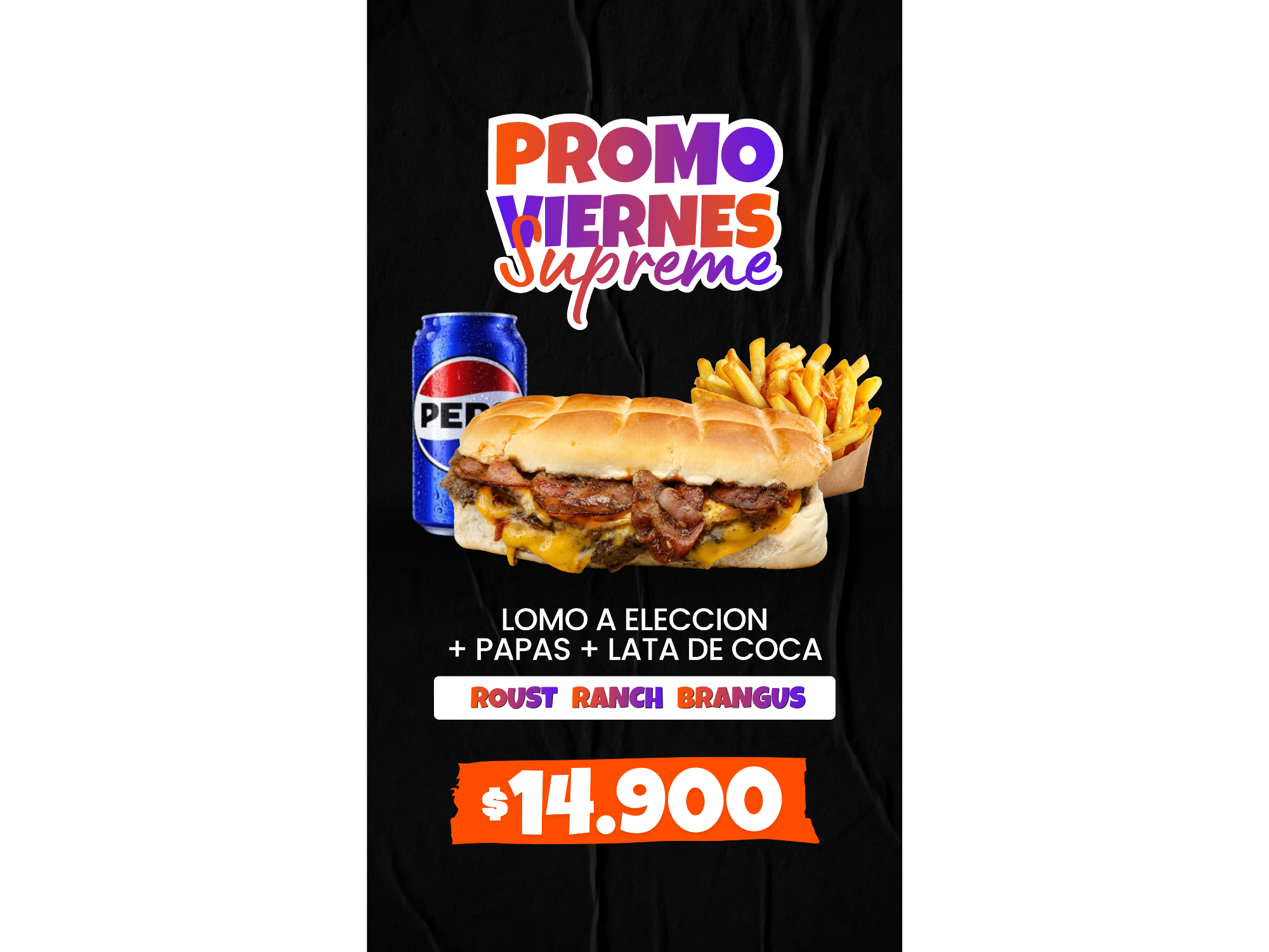Lomo a Eleccion + Papas + Lata