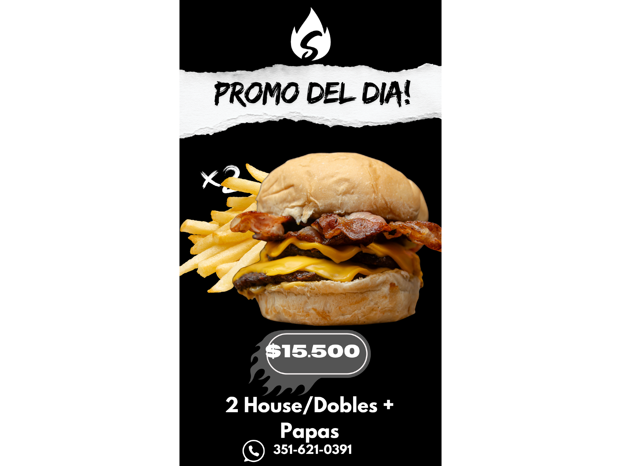 2 House/Dobles + Papas