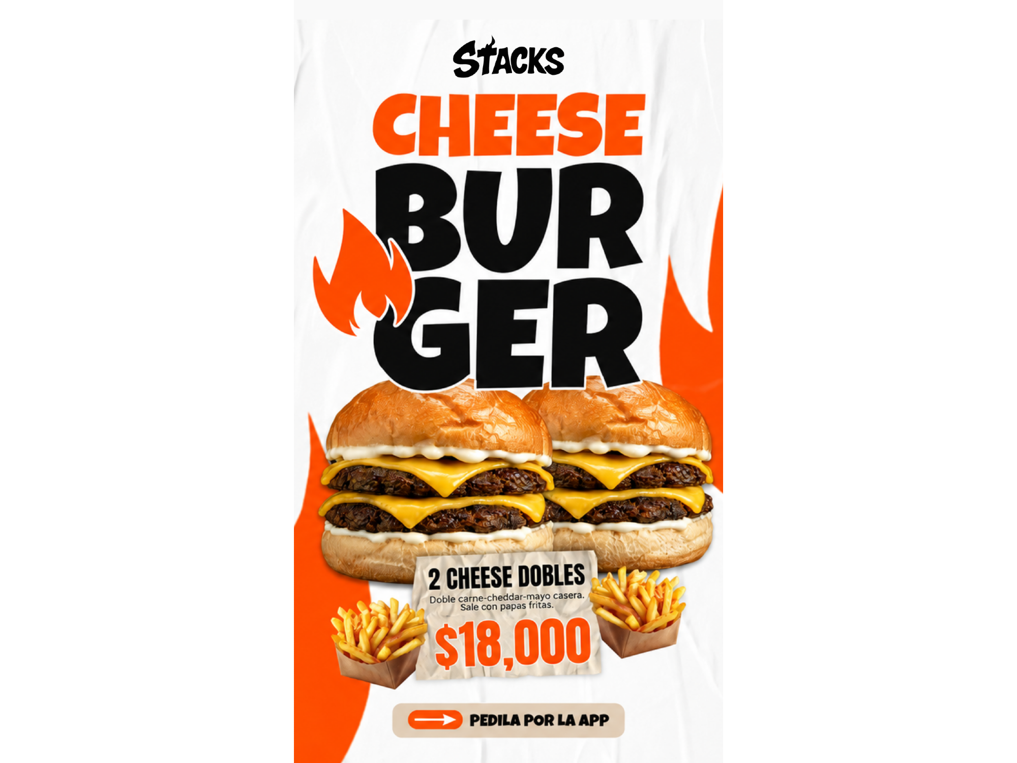 2 Cheese Dobles + Papas