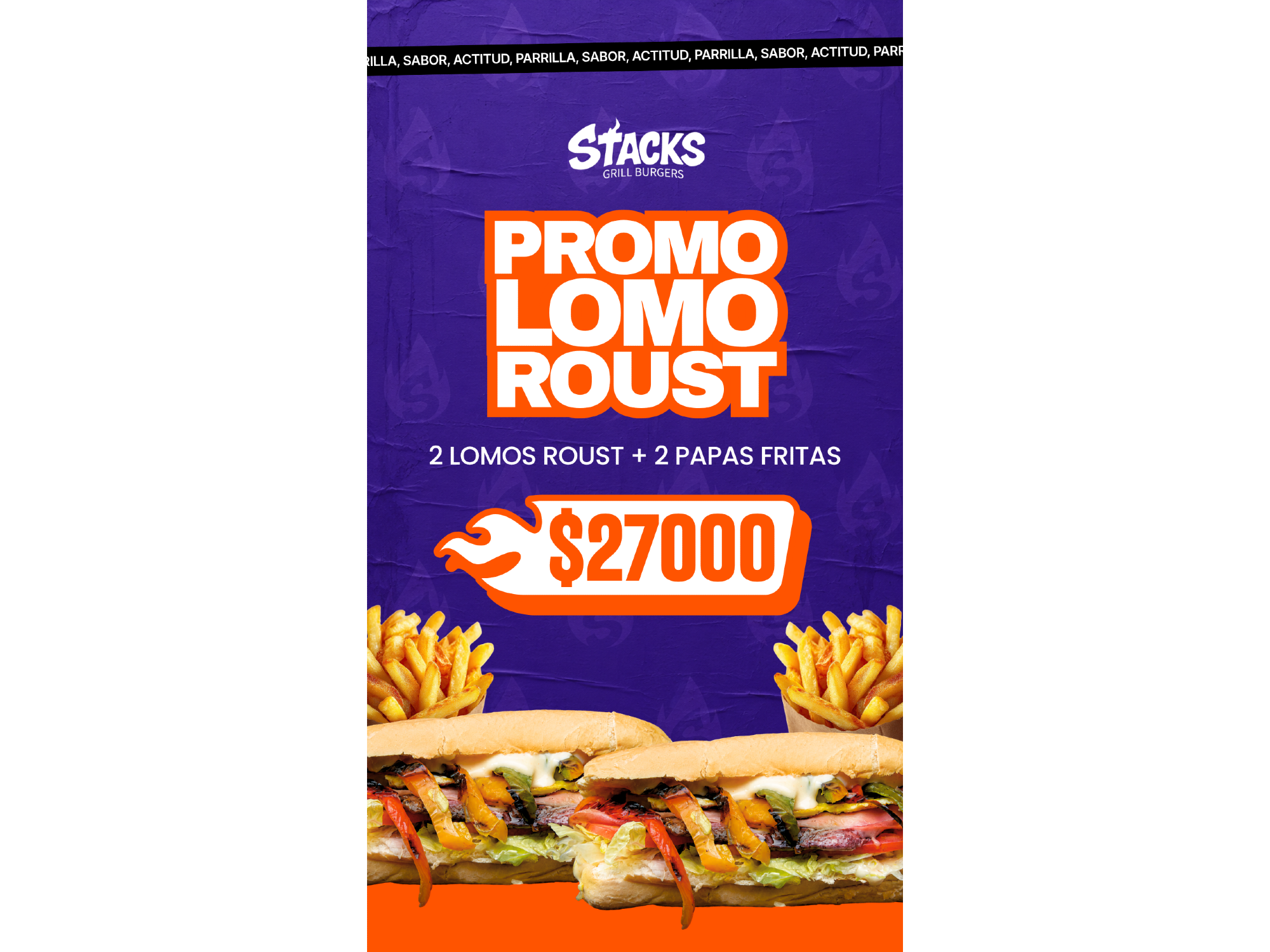 2 Lomos Roust + Papas