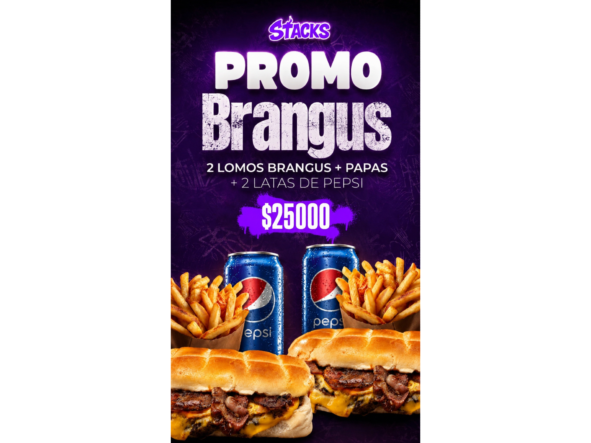 2 LOMOS BRANGUS + PAPAS + 2 LATAS