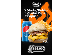 2 Stack Dobles + 2 Latas + Papas