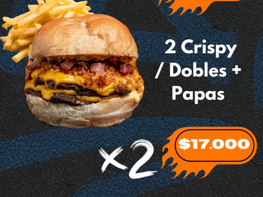 2 Stack Crispy Dobles + Papas
