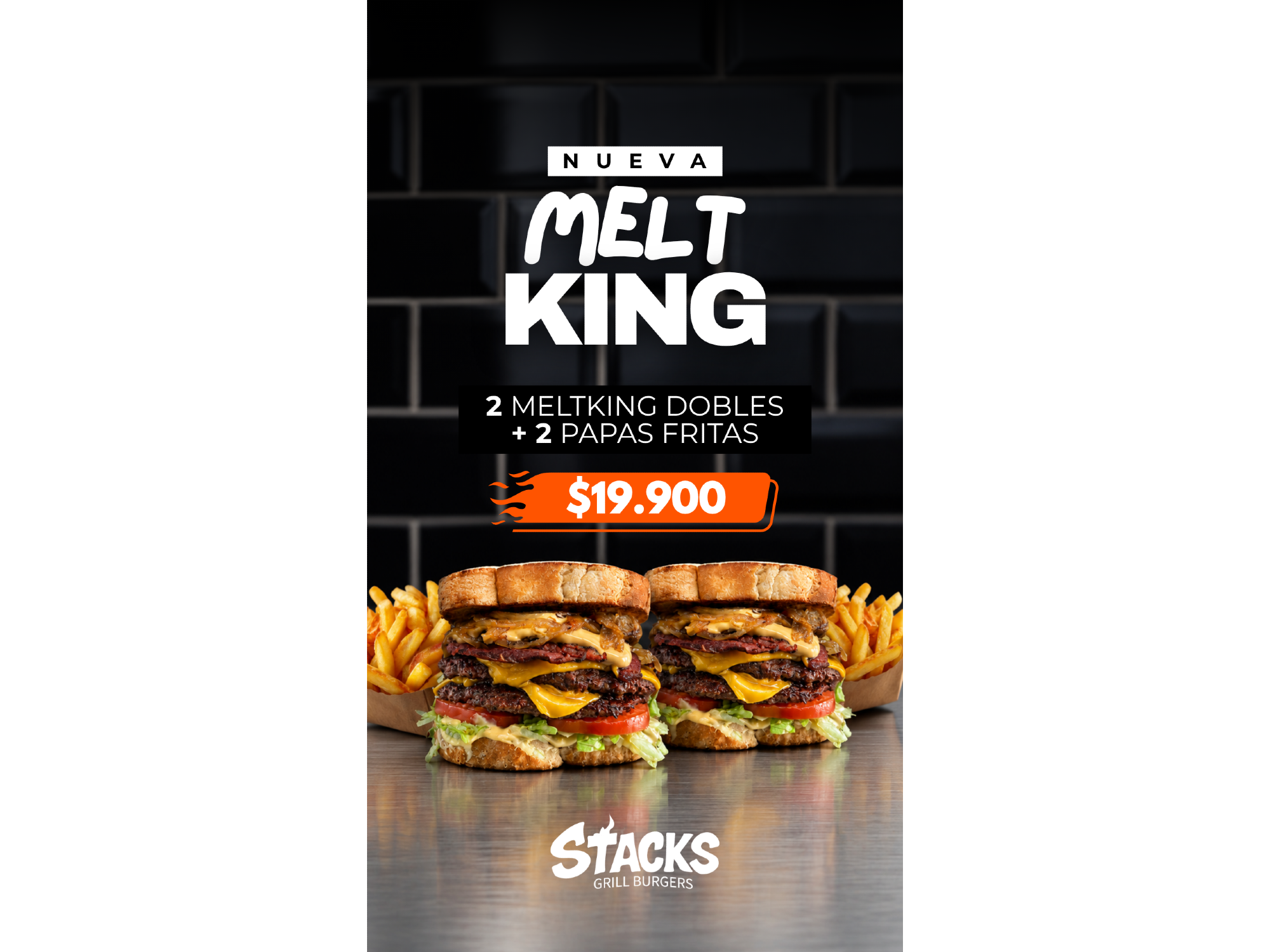 2 MELTKING DOBLES + PAPAS