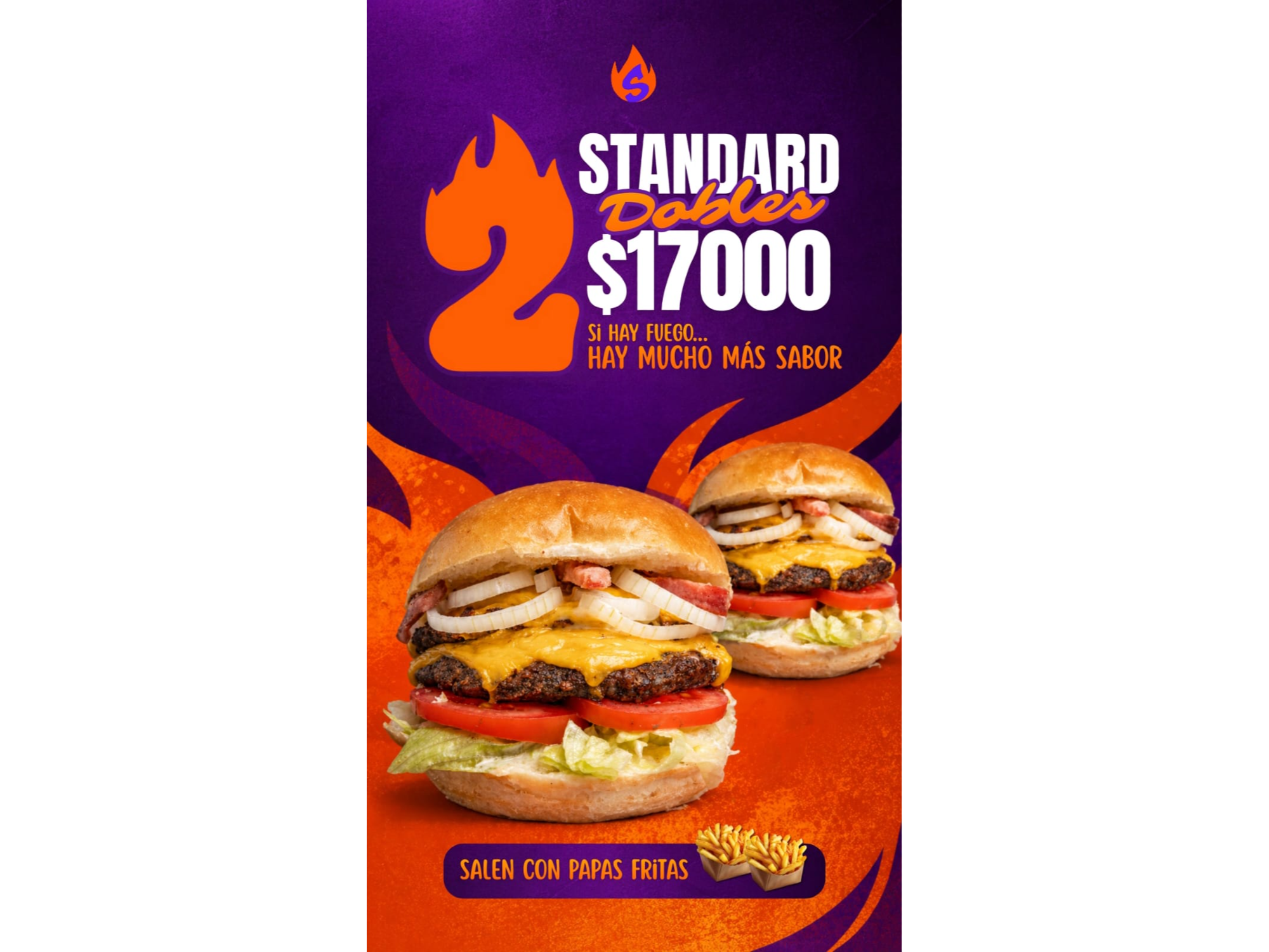 2 Standard Dobles + Papas