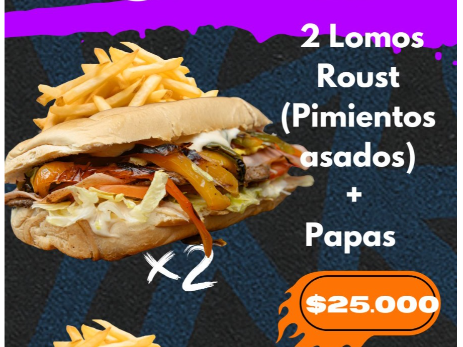 2 Lomos Roust + Papas