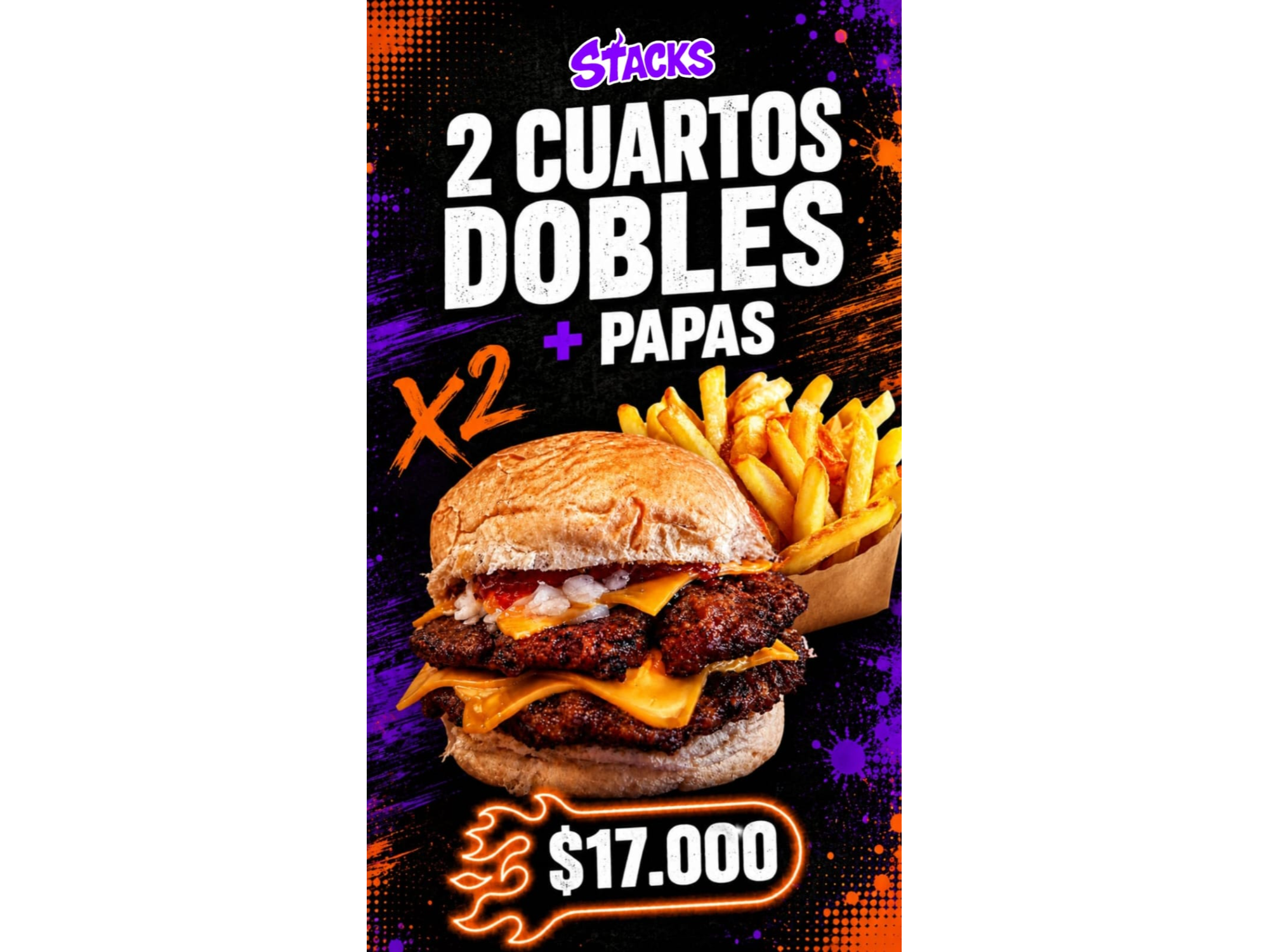 2 Cuarto Stack Dobles + Papas