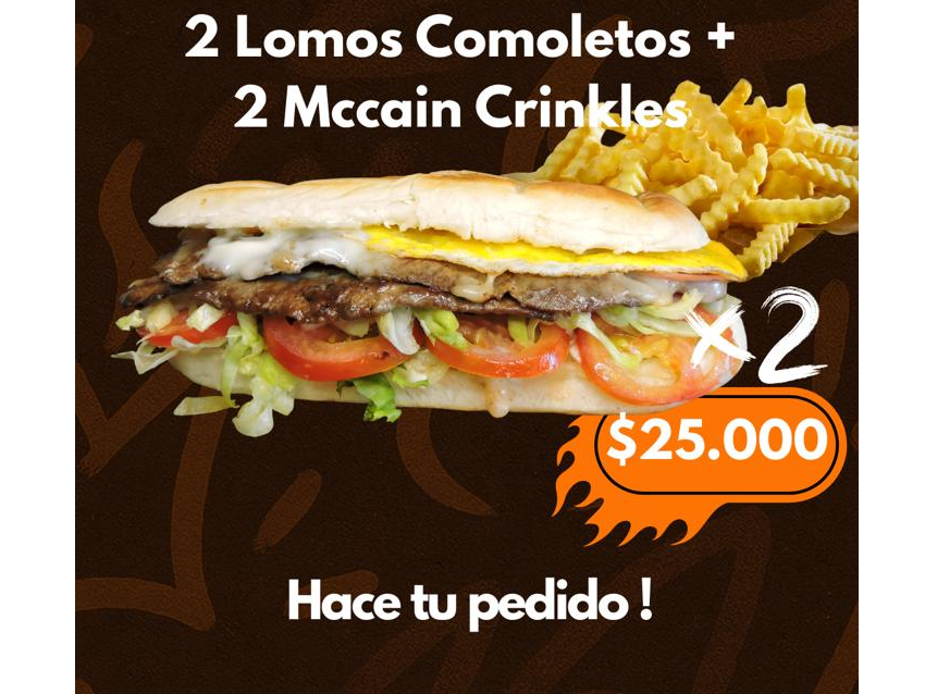 2 Lomo Completos + 2 McCain Crinkles